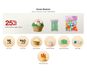 Save 25% on Easter Baskets, Eggs & Grass at Target