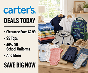 Carter’s Deals: Clearance from $2.99, $5 Tops, 40% Off School Uniforms & More