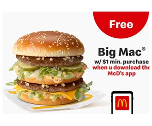 Free Big Mac® with $1+ Purchase - App Exclusive