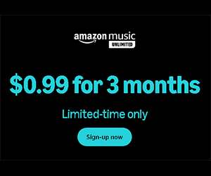 Amazon Music Unlimited – 3 Months for Just $0.99 + 1 Free Audiobook Each Month