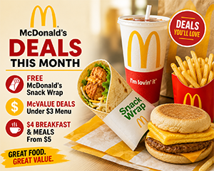 Free McDonald’s Snack Wrap & McValue Deals: Under $3 Menu, $4 Breakfast & Meals From $5