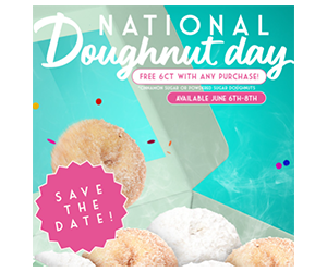 Free 6ct Cinnamon Sugar or Powdered Sugar Doughnuts at Dapper Doughnut โ National Doughnut Day Celebration