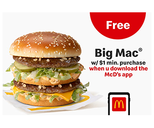 Free Big Mac with $1 Purchase - McDonald’s App Offer