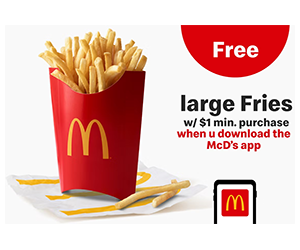 Free Large Fries at McDonald's with Your First $1 Purchase
