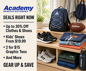 Academy Sports + Outdoors Deals Right Now: Up to 30% Off Clothes & Shoes, Kids’ Shoes From $19.99, 2 for $15 Graphic Tees & More