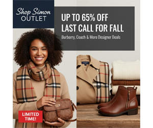 Shop Simon Outlet: Up to 65% Off Last Call for Fall + Deals on Burberry, Coach & More