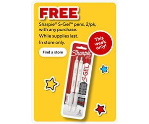 Free Sharpie S-Gel Pens at Staples