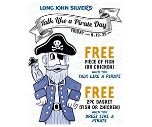 Free Pirate-Themed Feast - Celebrate Talk Like a Pirate Day at Long John Silverโs