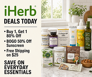 iHerb Deals Today: Buy 1, Get 1 80% Off, BOGO 50% Off Sunscreen & Free Shipping on $25