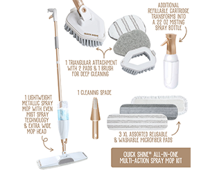 Free Quick Shine Multi-Action Spray Mop 10-Piece All-In-One Kit!