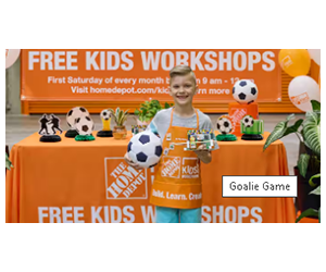 Free Home Depot Kids Workshop Goalie Game