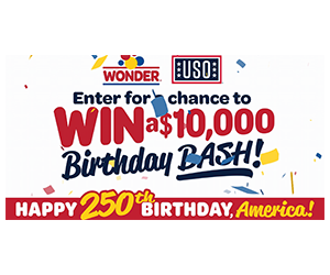Win $10,000 in the Wonder x USO Birthday Bash Sweepstakes.