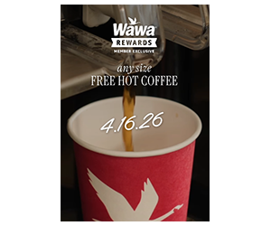 Free Any Size Hot Coffee at Wawa