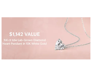 Win a $1,142 Lab-Grown Diamond Heart Pendant