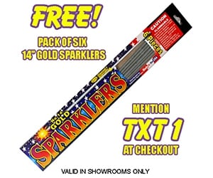 Free Phantom Fireworks 6 Gold Sparklers Pack