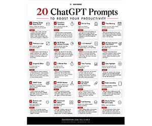 Free ChatGPT Productivity Prompts Cheat Sheet