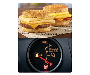 Free Breakfast Biscuit at Hardee’s When Your Gas Tank Is Low.