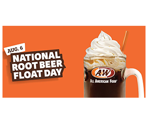 Free A&W Small Root Beer Float on August 6