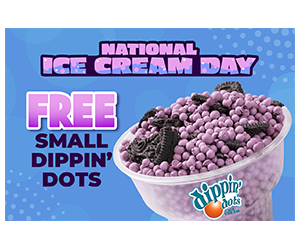 Free Small Dippin' Dots at Chuck E. Cheese on July 19