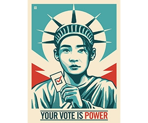 Free ”Your Vote Is Power” Sticker
