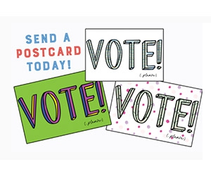 Free ”Vote!” x3 Postcards