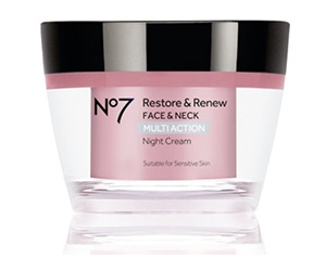 Free No7 Restore & Renew Multi Action Night Cream Sample