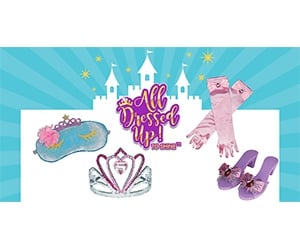Free All Dressed Up Sleep Mask, Shoes, Gloves And Tiara For Girls