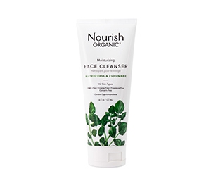 Free bottle of Nourish Organic Moisturizing Face Cleanser