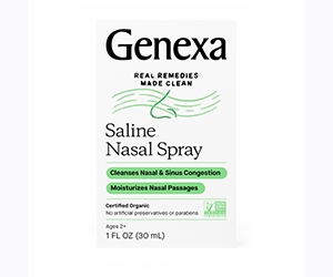 Free Saline Nasal Spray From Genexa