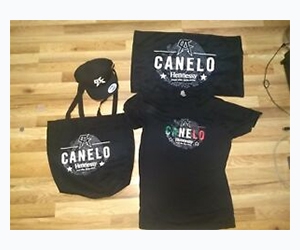 Free Canelo T-Shirts, Pins, Hats, And Hennessy Glasses