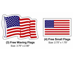 Free American Flag x10 Decals