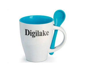 Free Digilake's Coffee Cup With A Spoon
