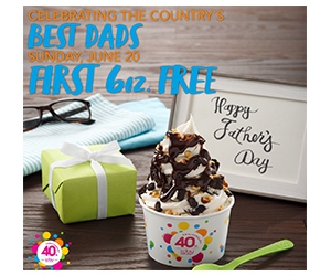 Free 6 oz Froyo for Dads at TCBY