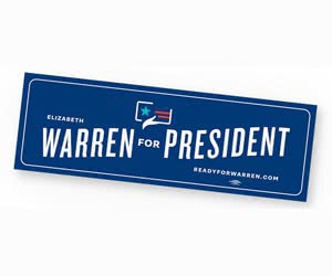 Free ”Elizabeth Warren For President” Bumper Sticker