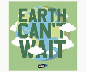 Free Earth Can't Wait Sticker
