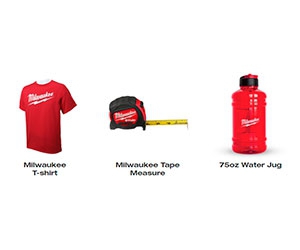Free Tape Measure, T-shirt, Or 75oz Water Jug From Milwaukee 